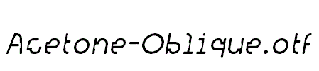 Acetone-Oblique.otf