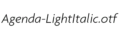 Agenda-LightItalic.otf
