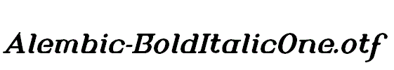 Alembic-BoldItalicOne.otf