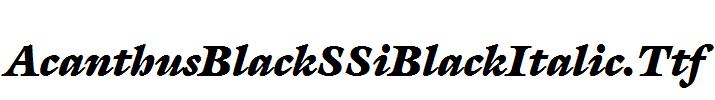 AcanthusBlackSSiBlackItalic.Ttf
