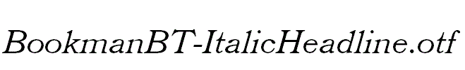 BookmanBT-ItalicHeadline.otf