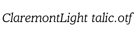 ClaremontLightItalic.otf
