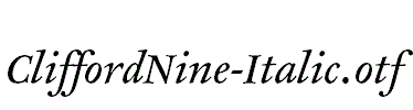 CliffordNine-Italic.otf