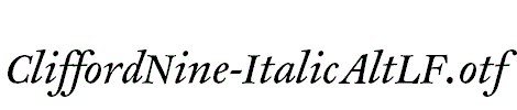 CliffordNine-ItalicAltLF.otf
