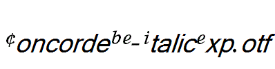 ConcordeBE-ItalicExp.otf
