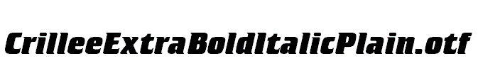 CrilleeExtraBoldItalicPlain.otf